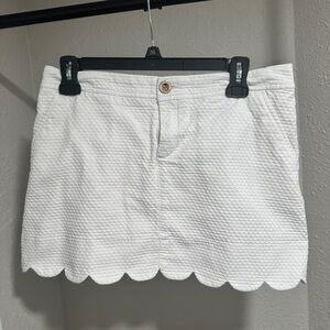 White Scalloped Hem Skirt